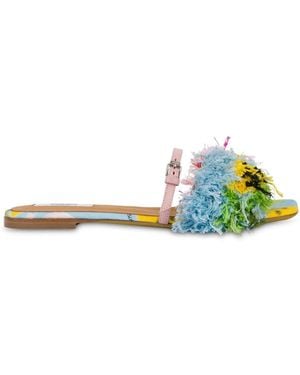 Moschino Fringe-Detail Sandals - Green