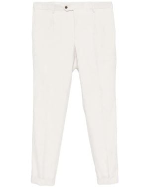 Barba Napoli Pleated Corduroy Trousers - White
