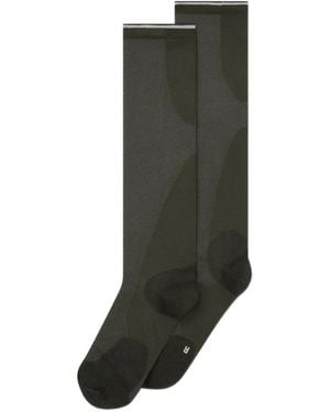 On Shoes Panelled Knee-High Socks - Grey