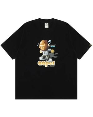 Aape By A Bathing Ape Aaper Graphic-Print T-Shirt - Black