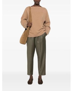 Dusan Boat-Neck Dropped-Shoulder Sweater - Natural