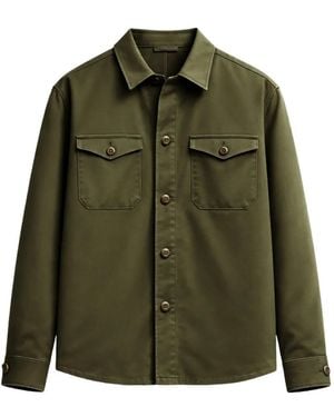 Franzese Collection Chest-Pockets Button-Down Jacket - Green