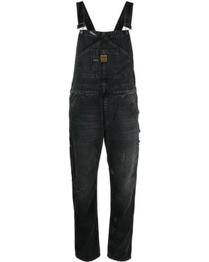 Washington DEE-CEE U.S.A. Logo-Patch Denim Dungarees - Black