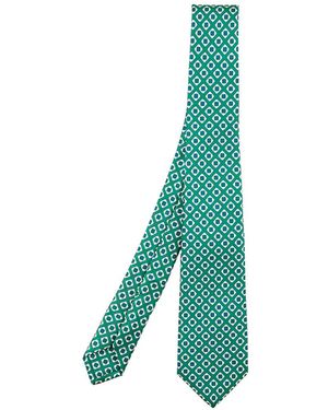 Kiton Cravatta Con Motivo Geometrico - Verde