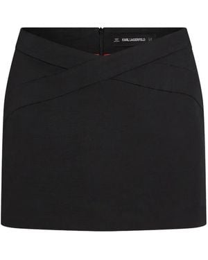 KARL LAGERFELD Mini Kl Studio Zip-Fastening Skirt - Black