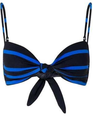 Cala De La Cruz Lara Striped Bikini Top - Blue