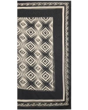 Alberta Ferretti Geometric-Print Silk Scarf - Black