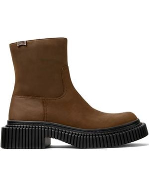 Camper Zip-Fastening Boots - Brown