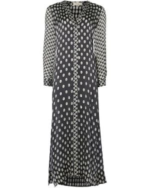 Temperley London Cowrie Print Button Coat - Gray
