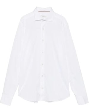 Tintoria Mattei 954 Klassisches Twill-Hemd - Weiß