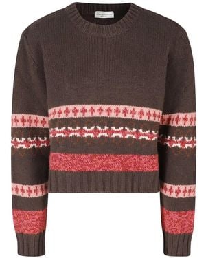 Roberto Collina Intarsia-Knit Wool Sweater - Red