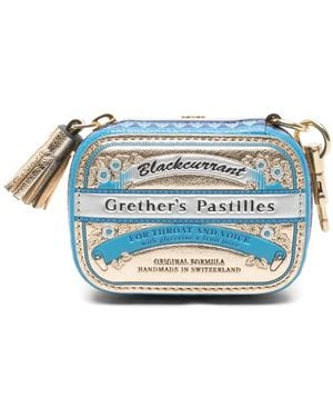 Anya Hindmarch レザーキーチェーン - ブルー