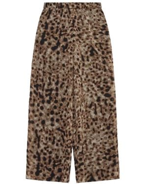 16Arlington Rocco Leopard-Print Chiffon Trousers - Brown