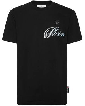 Philipp Plein Round Neck T-Shirt Gradient Skull - Black