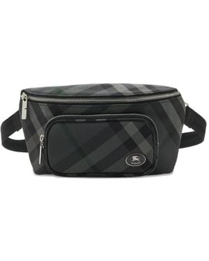 Burberry Check-Pattern Belt Bag - Black