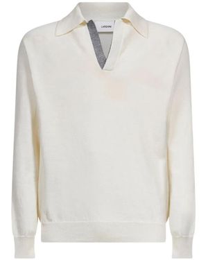 Lardini Contrast-Trim Raglan-Sleeve Jumper - White