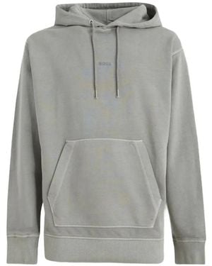 BOSS Athleisure Kangaroo-Pocket Hoodie - Gray