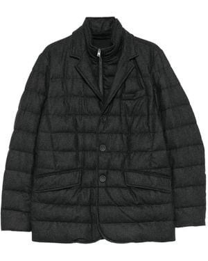 Herno Quilted Button-Up Jacket - Black