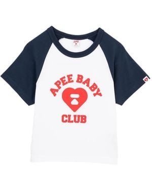 AAPE BY A BATHING AP Graphic Raglan Tee - Blue
