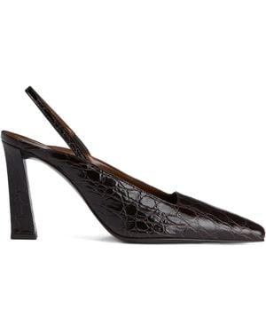 Giuseppe Zanotti 90Mm Brendha Crocodile-Effect Slingback Court Shoes - Black
