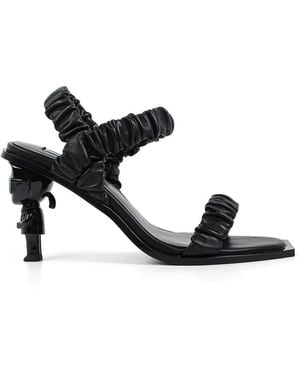 KARL LAGERFELD Leather Heeled Sandals - Black
