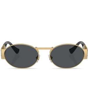 Versace Medusa Head Round-Frame Sunglasses - Metallic