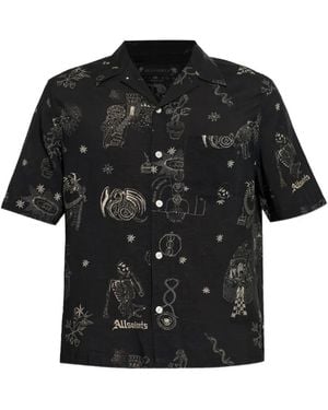 AllSaints Graphic-Print Shirt - Black