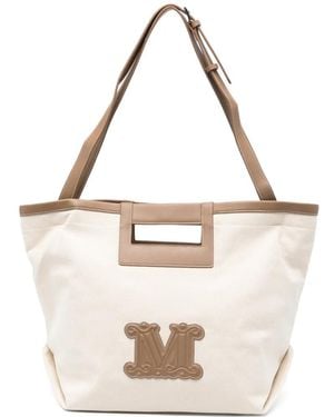 Max Mara Logo-Patch Tote Bag - White