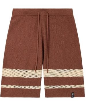 Palm Angels Palm Type Loose-Knit Shorts - Brown