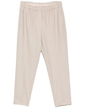 Antonelli Rosalba Elasticated-Waist Turned-Up Trousers - White