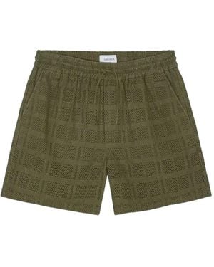 Les Deux Drawstring Open-Work Deck Shorts - Green