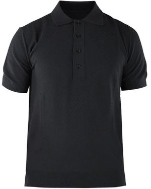 Paolo Pecora Textured-Knit Polo Shirt - Black