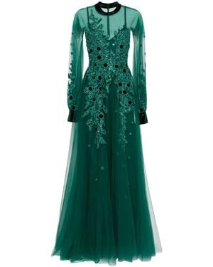 Saiid Kobeisy Embroidered Tulle Dress - Green