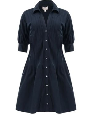 Cinq À Sept Shiftjurk Met Geplooid Vlak - Blauw
