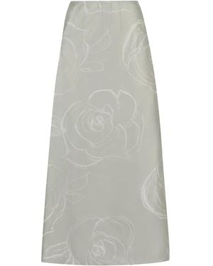 Marni Midirock Mit Blumen-Print - Grau