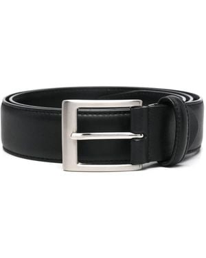 Canali Logo-Debossed Belt - Black