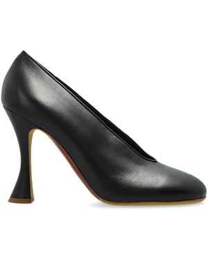Moschino Leather Heeled Shoes - Black
