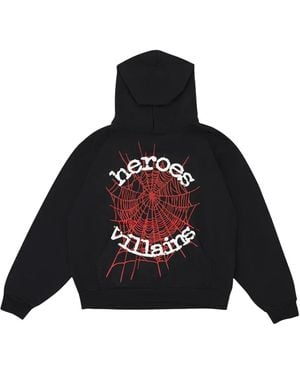 Sp5der Spiderweb-Print Hoodie - Black