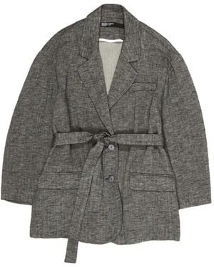 Bimba Y Lola Belted Tailored Coat - Grey