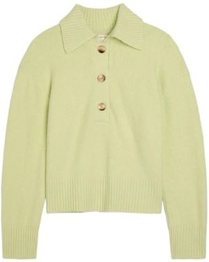 Free People Polo-Collar Long-Sleeve Jumper - Yellow