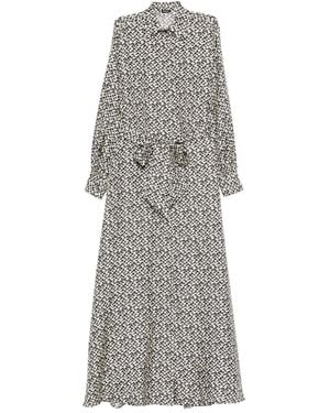 Kiton Tie-Waist Printed Dress - Grey