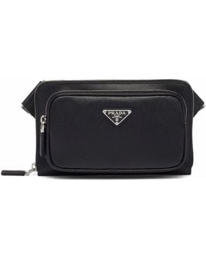 Prada レザーショルダーバッグ - ブラック