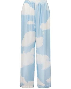 Moschino Archive Clouds Wide-Leg Trousers - Blue