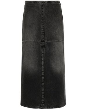MM6 by Maison Margiela Denim Midi Skirt - Black