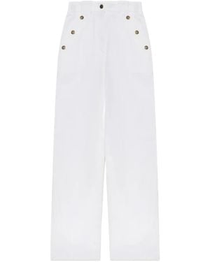Max Mara Vaqueros Badesse Con Botones - Blanco