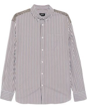 we11done Striped Button-Down Shirt - Grey