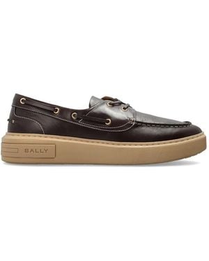 Bally Lift Leather Contrast-Stitched Trainers - White