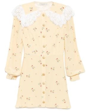 Alessandra Rich Floral-Print Dress - Natural