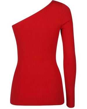 Victoria Beckham One-Shoulder Top - Red