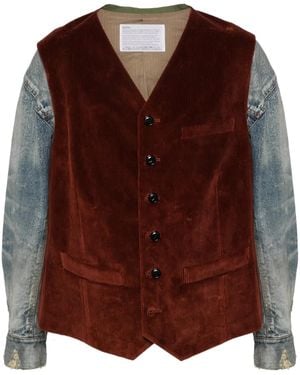 Kolor Panelled Jacket - ブラウン